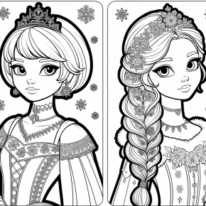 anna and elsa coloring pages