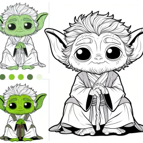 baby yoda coloring page