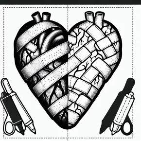 bandage coloring page heart