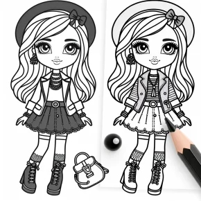 barbie doll coloring pages