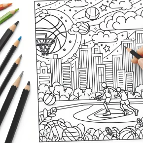 basketball coloring page