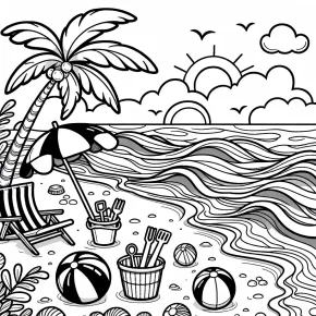 beach coloring page