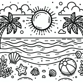 beach coloring pages