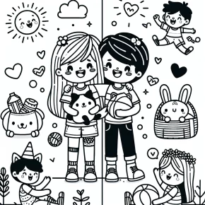 bff friendship cute coloring pages