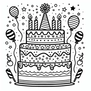 birthday cake coloring page