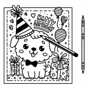 birthday card coloring page