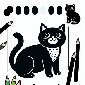 black cat coloring pages