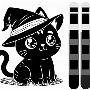 black cat halloween coloring pages