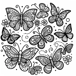 butterflies coloring pages