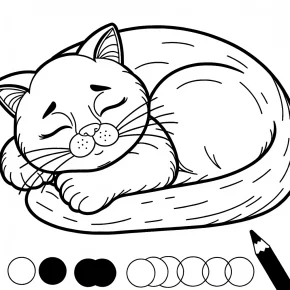 cat nap coloring page