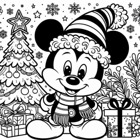 christmas coloring pages mickey