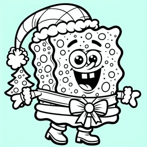 christmas coloring pages spongebob