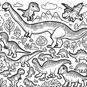 coloring book pages dinosaurs