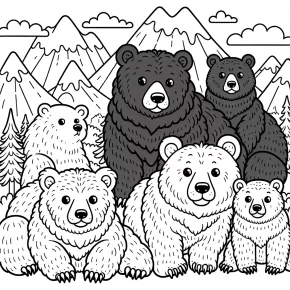 coloring book pages of bears