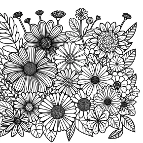 coloring page flowers