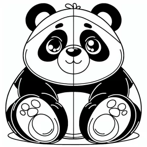 coloring page of a panda bear