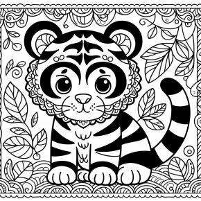 coloring page of a tiger