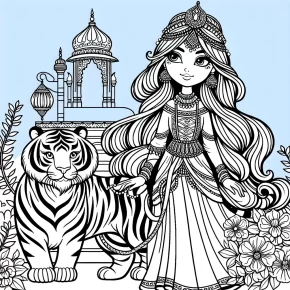 coloring page of princess jasmine