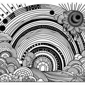 coloring page rainbow