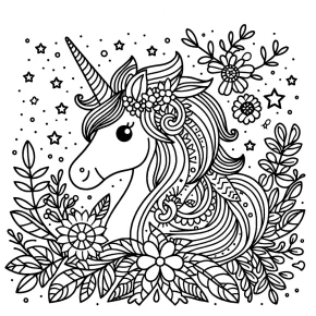 coloring page unicorn