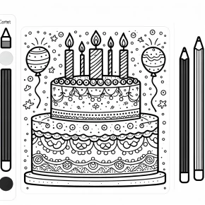 coloring pages birthday cake