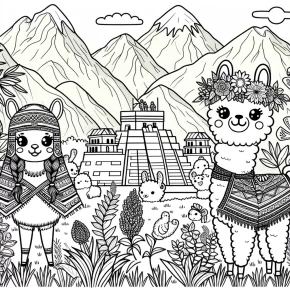 coloring pages dibujos de peru kawaii