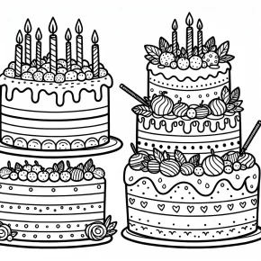 coloring pages for birthday cakes