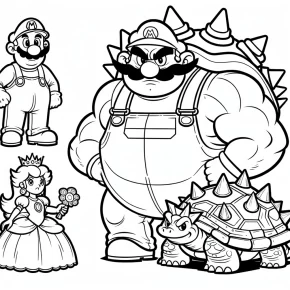 coloring pages mario characters