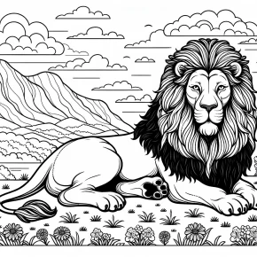 coloring pages of a lion