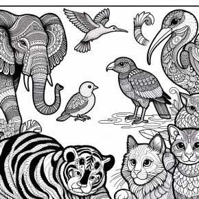 coloring pages of animals hard