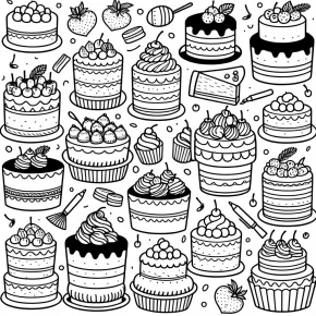 coloring pages of cakes