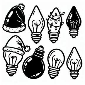 coloring pages of christmas light bulbs