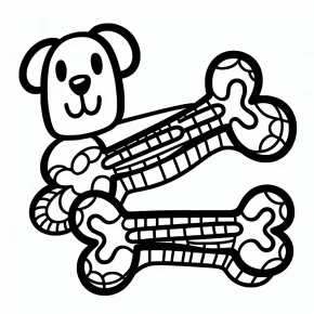 coloring pages of dog bones