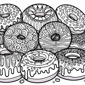 coloring pages of doughnuts