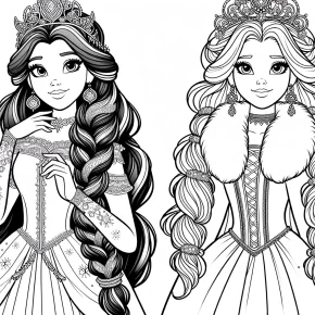 coloring pages of elsa and anna