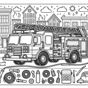 coloring pages of fire trucks