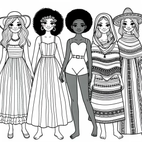 coloring pages of ladies