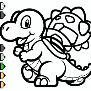 coloring pages of yoshi