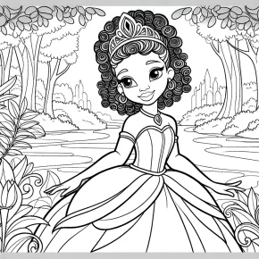 coloring pages princess tiana