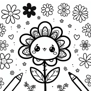 cute flower coloring pages