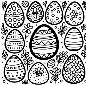 easter eggs coloring page