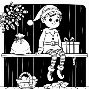 elf on shelf coloring pages