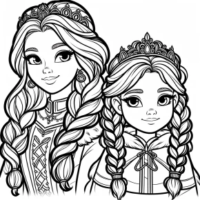 elsa and anna coloring pages