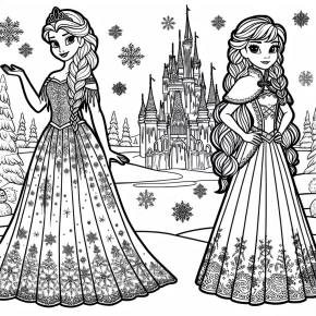 elsa anna coloring pages