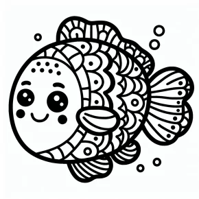 fish coloring book page