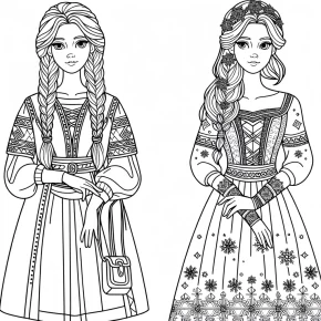 frozen anna and elsa coloring pages