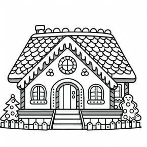 gingerbread house coloring page