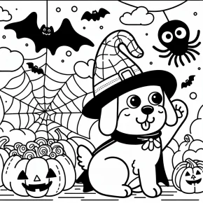 halloween dog coloring pages