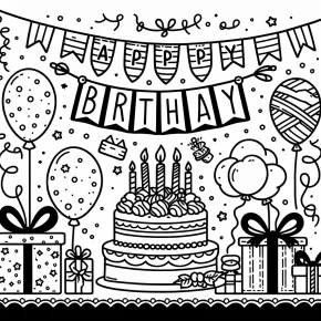 happy birthday coloring pages