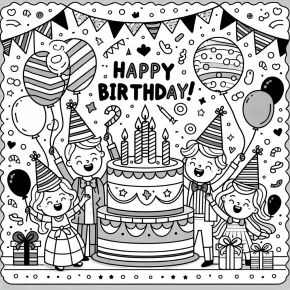 happy birthday printable coloring pages